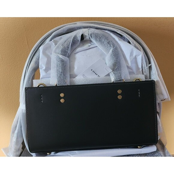 COACH ROGUE 26 BLACK SATCHEL TOP HANDLE CROSSBODY BRASS BAG CU047 ~NWT - Picture 5 of 7